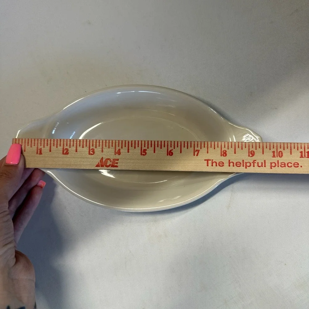 Vintage Set of 4 Bel-Terr USA 9528 White Stoneware Oval Au Gratin Baking Dishes